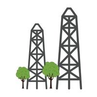 Electric towers and trees vector design