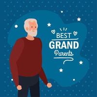 Grandfather on best grandparents vector design