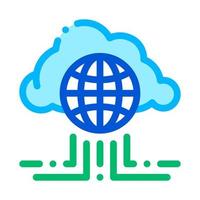 icono de signo de vector de redes de nube de internet global