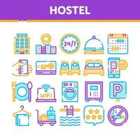 Collection Hostel Elements Vector Sign Icons Set