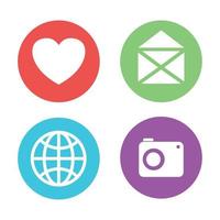 set icons of social media on white background vector