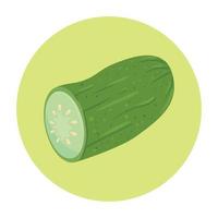 cucumber fresh vegetable in round frame, on white background vector