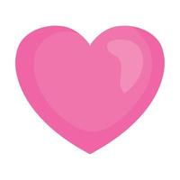 corazón de color rosa, sobre fondo blanco vector