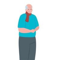 cute old man, grandfather on white background vector