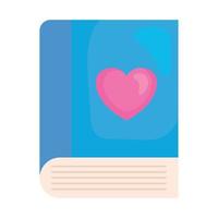 book education with heart, on white background vector