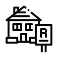 ilustración de contorno de vector de icono de alquiler de casa