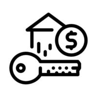 key from bought house icon vector outline illustration