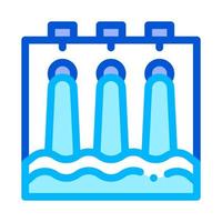 icono de vector de estación de ingeniería hidráulica de agua