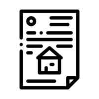 ilustración de contorno de vector de icono de documento de casa