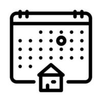 ilustración de contorno de vector de icono de fecha de trato de compra de casa