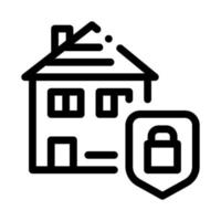 ilustración de contorno de vector de icono de protección de casa
