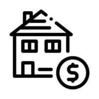 ilustración de contorno de vector de icono de venta de casa