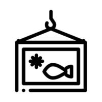 ilustración de contorno de vector de icono de caja de pescado congelado