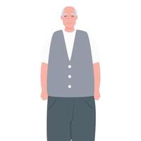 cute old man, grandfather on white background vector