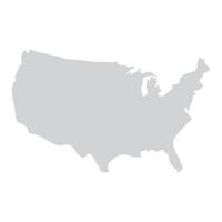silueta del mapa de estados unidos, sobre fondo blanco vector
