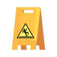 caution sign wet floor, on white background vector