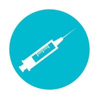 injection syringe in frame circular isolated icon vector