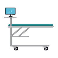 stretcher medical with monitor isolated icon vector