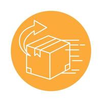 box package with arrow block line style icon vector