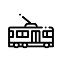 icono de signo de vector de trolebús de transporte público