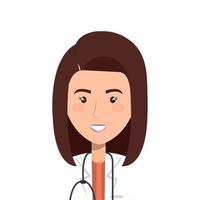 face of doctor female isolated icon vector