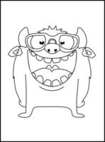 Cute Monster Coloring Pages for Kids vector