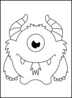 Cute Monster Coloring Pages for Kids vector