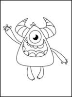 Cute Monster Coloring Pages for Kids vector