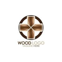 wood logo template icon illustration design vector, used for wood factories, wood plantations, log processing, wood furniture, wood warehouses with a modern minimalist concept vector