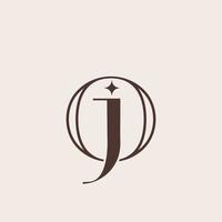 beauty fashion elegant monogram JO or OJ vector