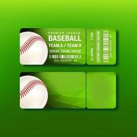 Ticket On Premier League Of Baseball Game Vector