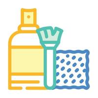 ilustración de vector de icono de color de kit pequeño de limpieza