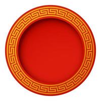 Chinese Circle Pattern. 3D illustration of Chinese new year circle pattern. Vector Illustration