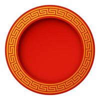 Chinese Circle Pattern. 3D illustration of Chinese new year circle pattern. Vector Illustration