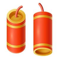 Chinese Firecracker. 3D illustration of Chinese new year firecracker. Vector Illustration