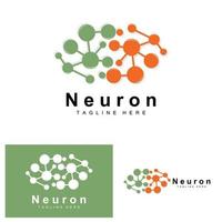 Neuron Logo Design Vector nerve cell illustration Molecular DNA health brand