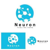 Neuron Logo Design Vector nerve cell illustration Molecular DNA health brand