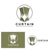 Home And Exhibition Curtain Logo Design, Building Decoration Vector Illustration