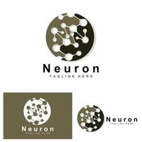 Neuron Logo Design Vector nerve cell illustration Molecular DNA health brand