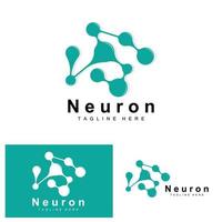 Neuron Logo Design Vector nerve cell illustration Molecular DNA health brand