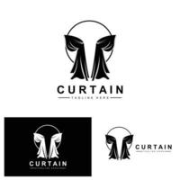 Home And Exhibition Curtain Logo Design, Building Decoration Vector Illustration