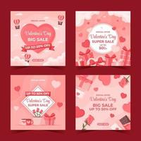 Valentine's Day Sale Social Media Template vector