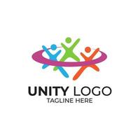 Unity Logo. togetherness and community design, social connection icon, logo template unity of people. union logo vector template