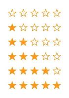 Rating, review, product rating, five-star collection. five star rating vector