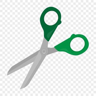 Scissors icon. Vector drawn on transparent background.
