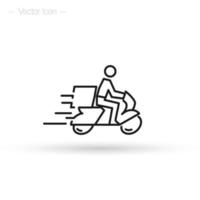 envío de motocicletas entrega rápida. scooter de servicio de mensajería. ilustración vectorial aislada. vector