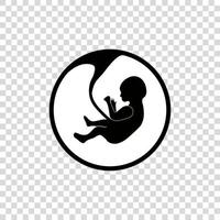 Fetus symbol, Baby in the womb. Embryo Development isolated icon. Vector illustration.