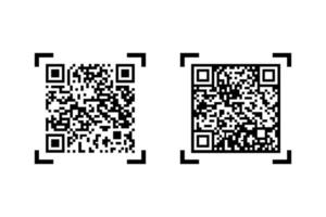 QR Code vector icon. QR code sample for smartphone scanning. Isolated vector illustration.