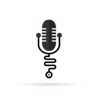 Microphone stethoscope. Medical podcast vector icon. Isolated design