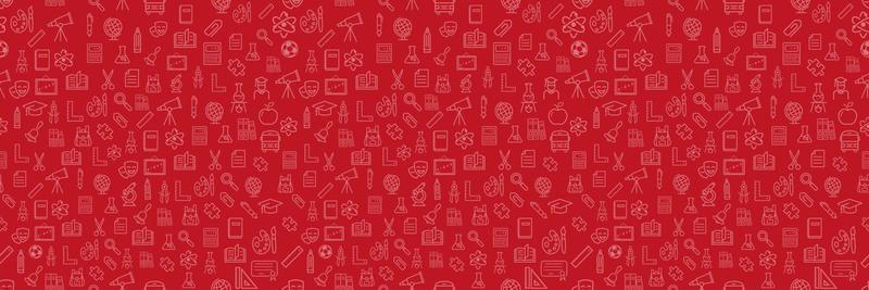 School background. Back to School concept. Welcome back to school Pattern with school supplies. Vector design